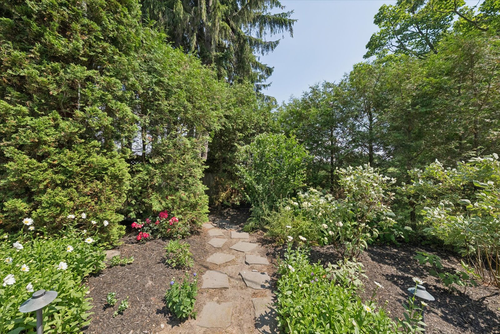 Flagstone path through the perennial gardens