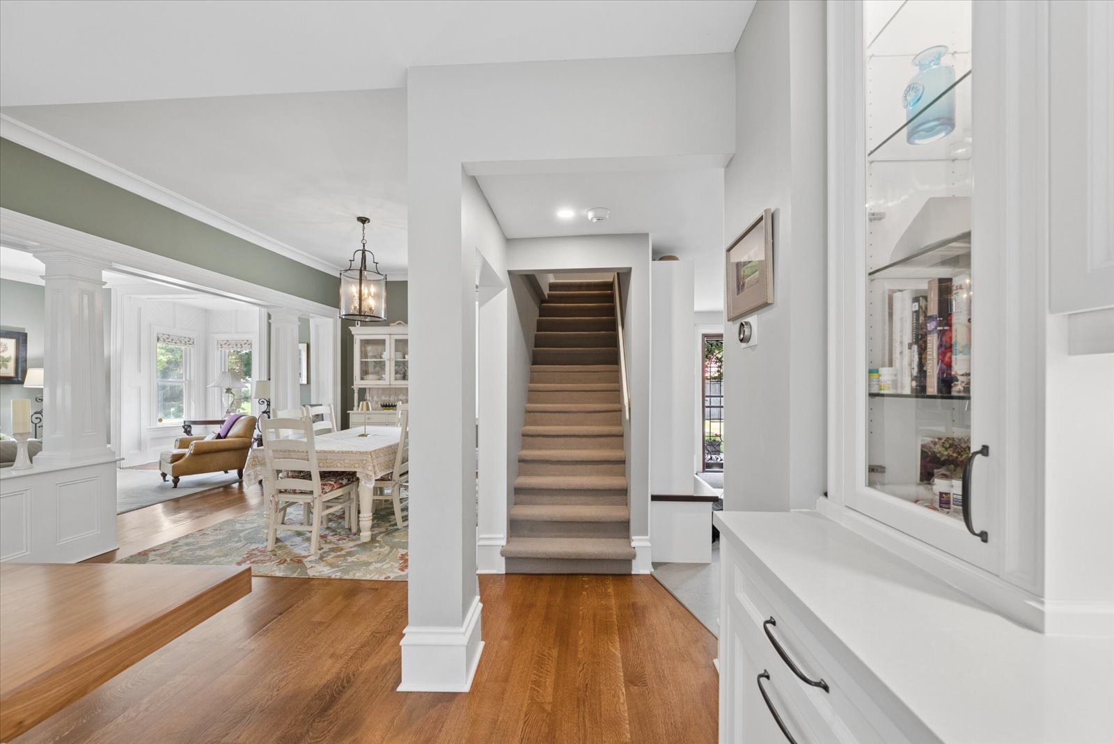 Butler's area looking to the back stair and formal dining room